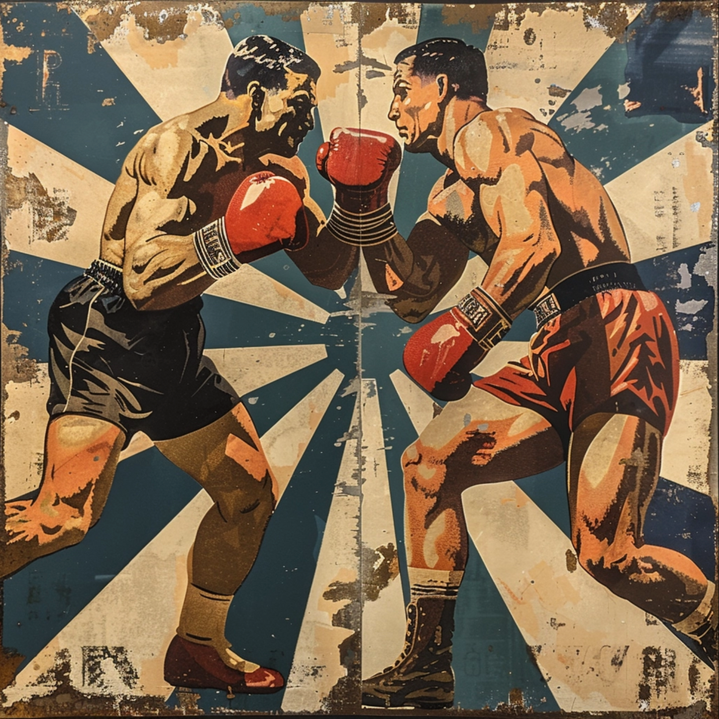 Art deco style image of boxing