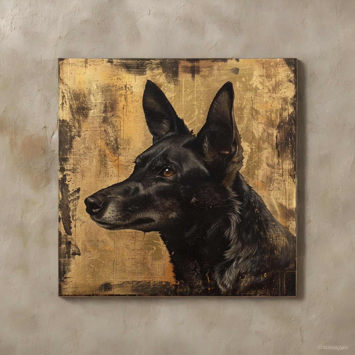 Art deco style image of dog animal iso