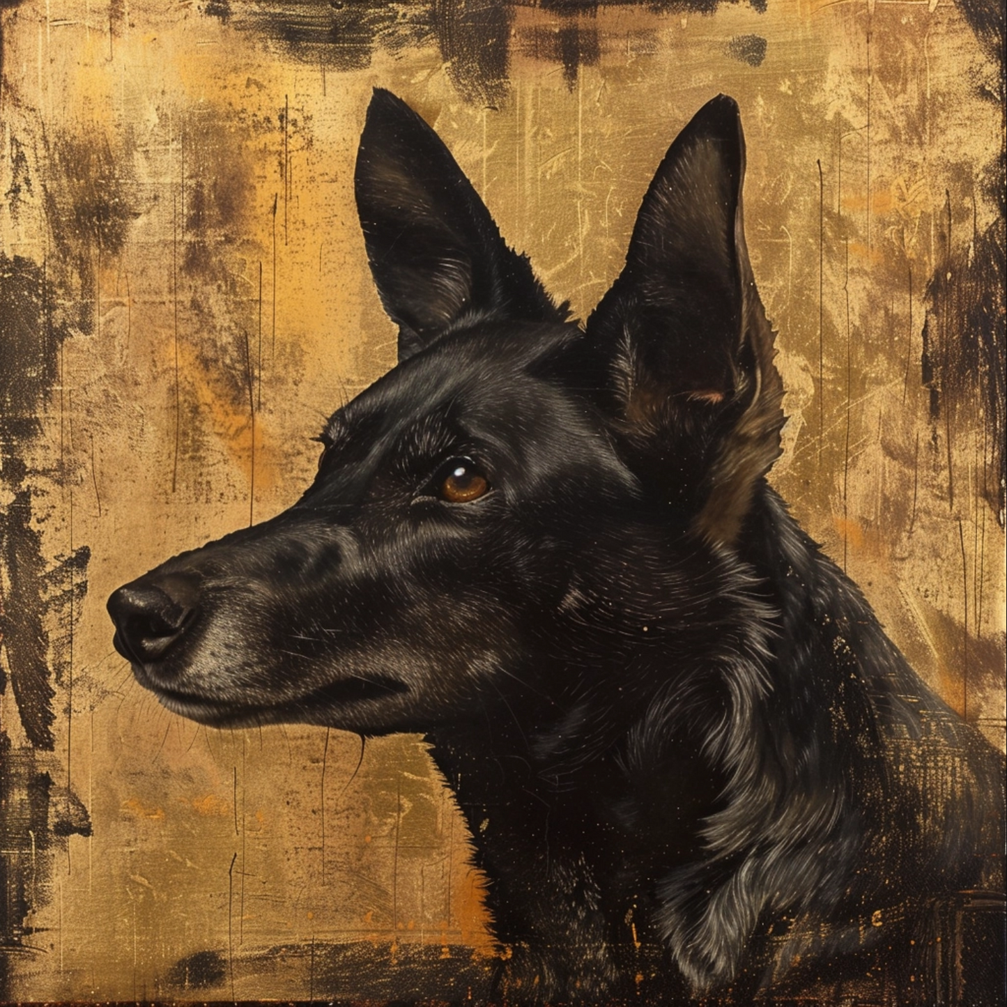 Art deco style image of dog animal iso