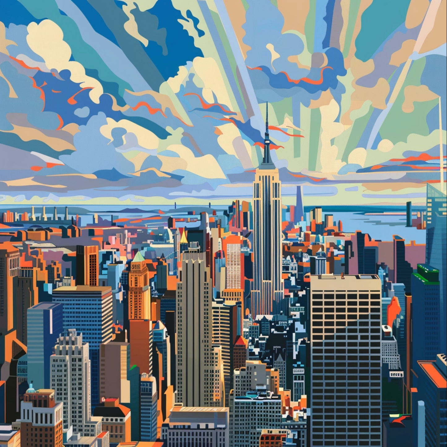 Art deco style image of New York