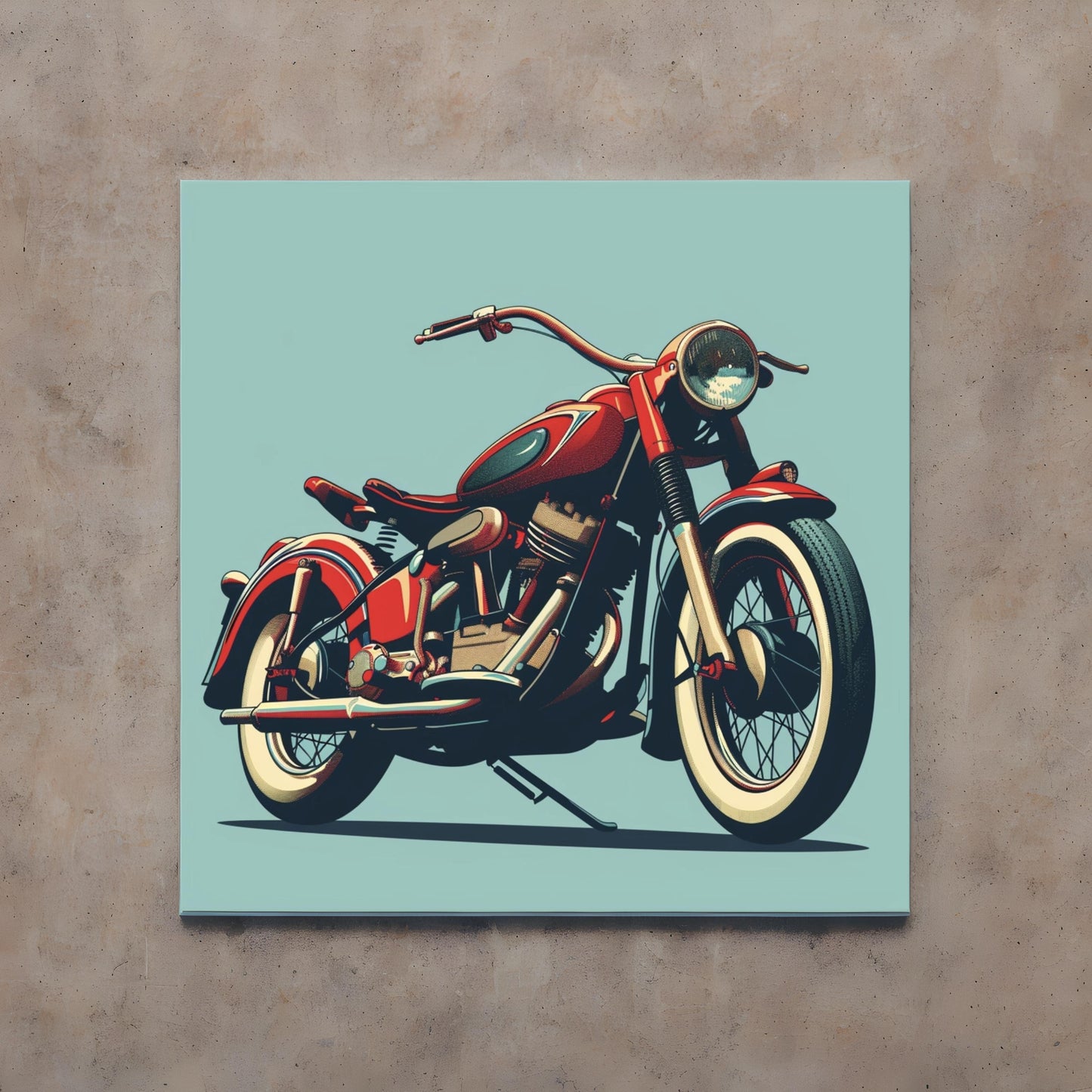 Cafe racer motorcycle in art nouveau