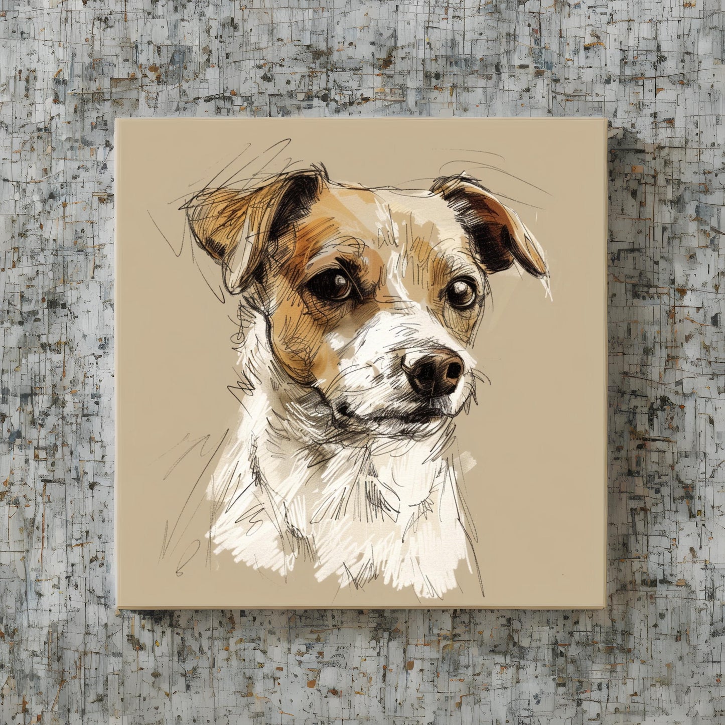 Dog animal diagramatic drawing