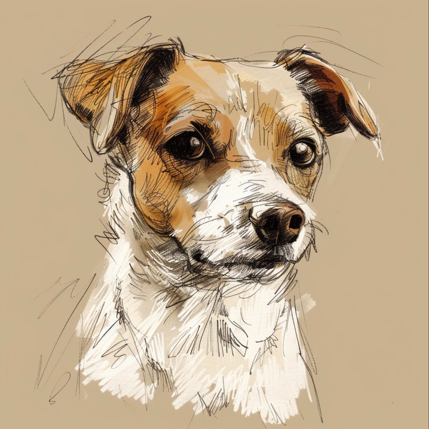 Dog animal diagramatic drawing