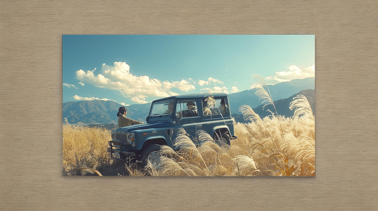 Dreamy exterior suv in the blue sky