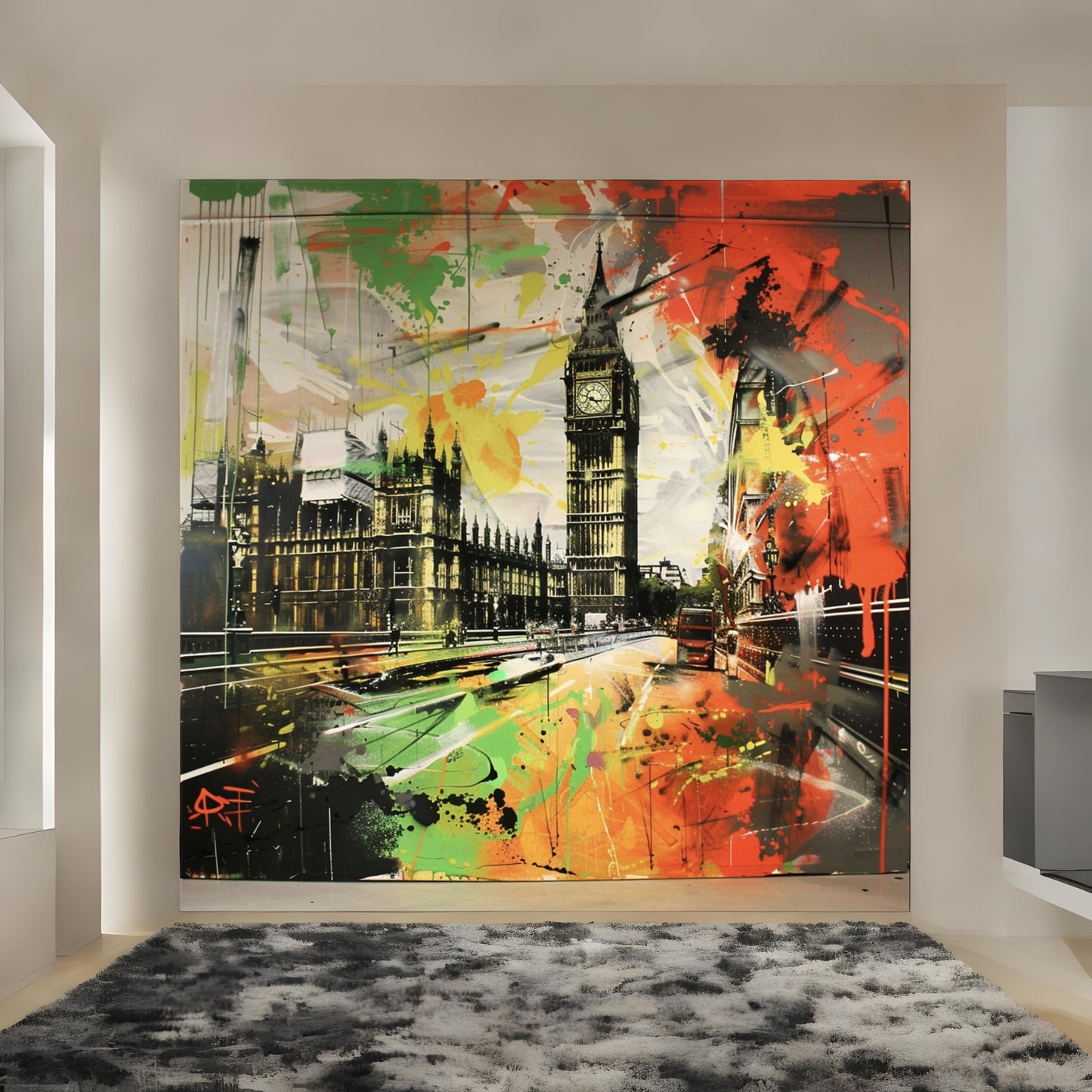 Graffiti art of cartoon representing london