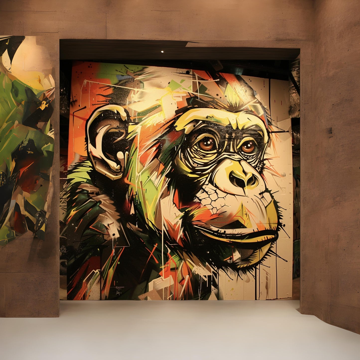 Graffiti art of cartoon representing monkey animal