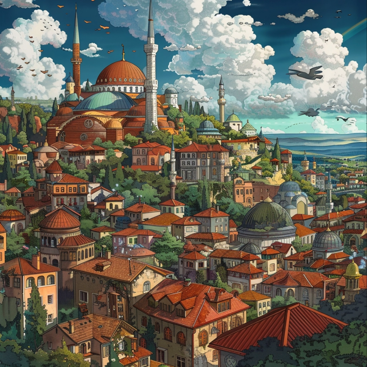 Art deco style image of Istanbul