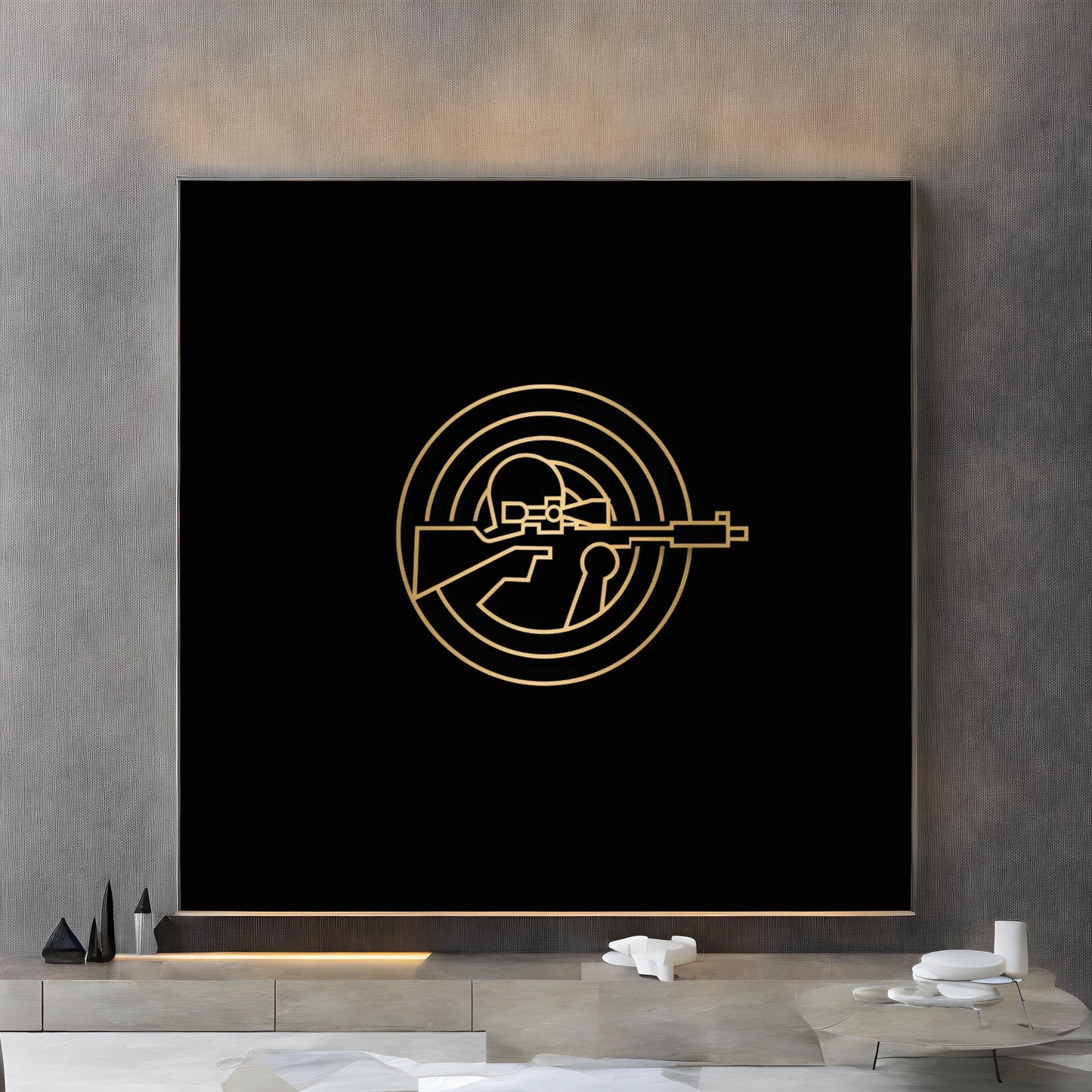 Line art logo of shooting sport