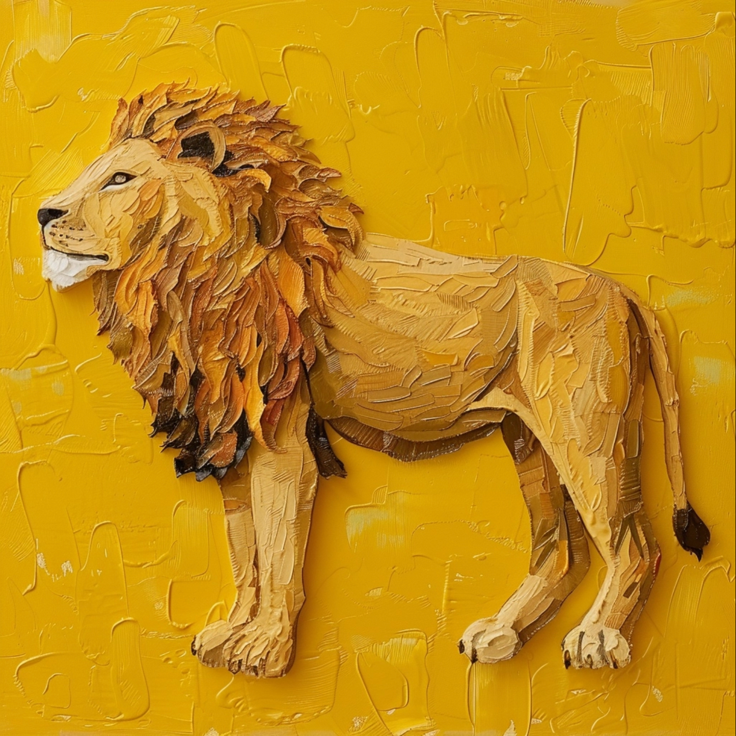 Lion animal in the style of Van Gogh