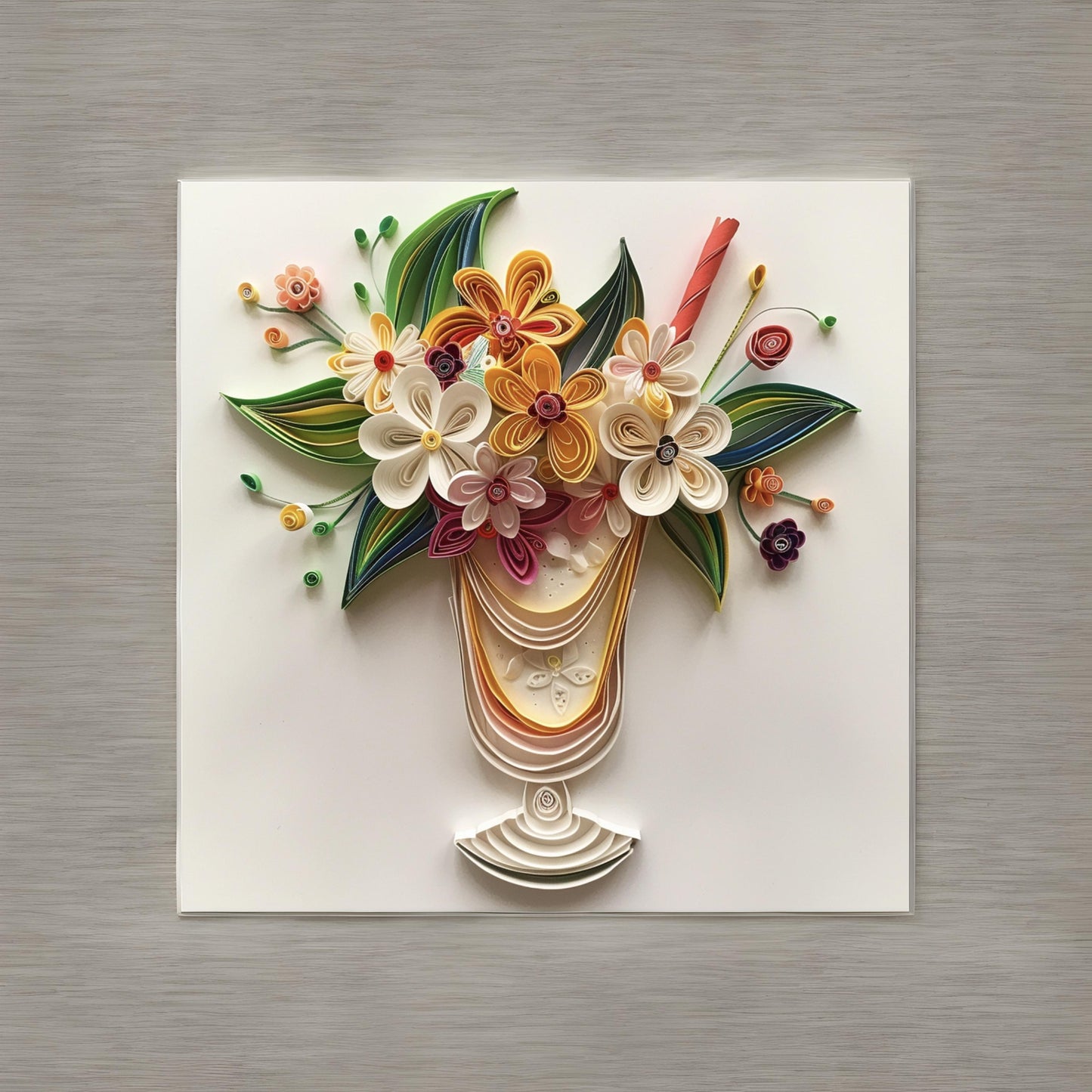 Milkshake with leaves and flowers