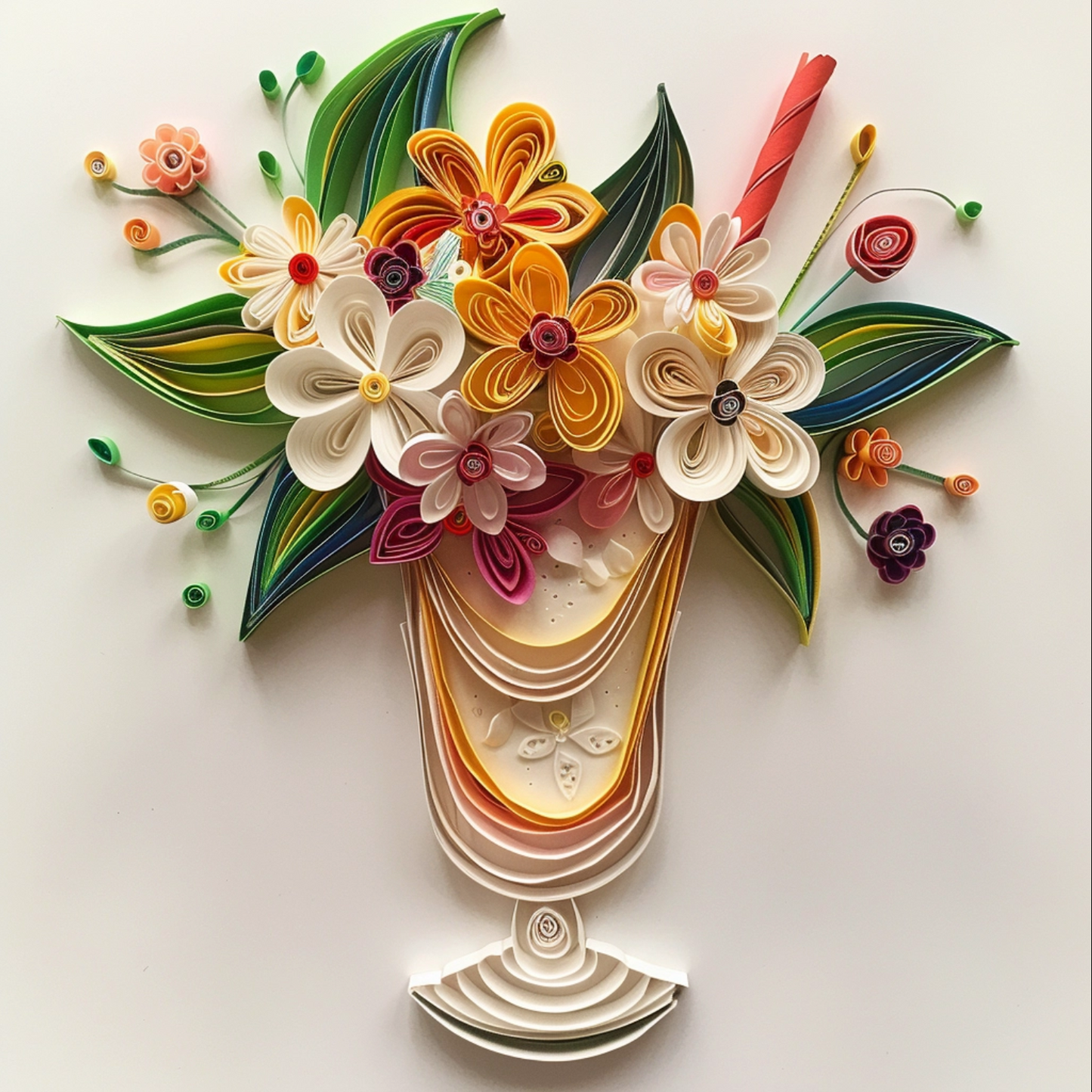 Milkshake with leaves and flowers