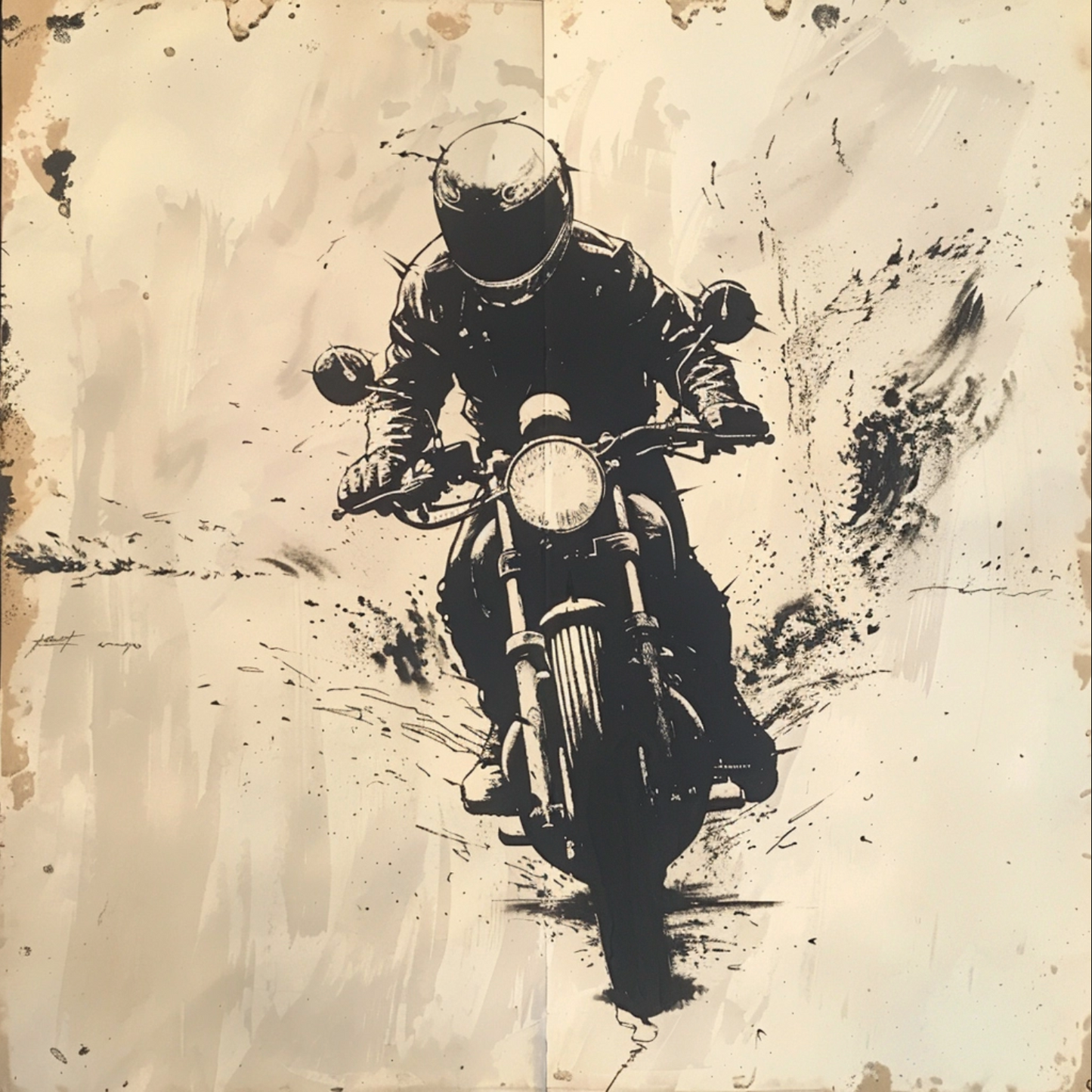 Peter Savilles graphic design depicting a cute cross motorcycle