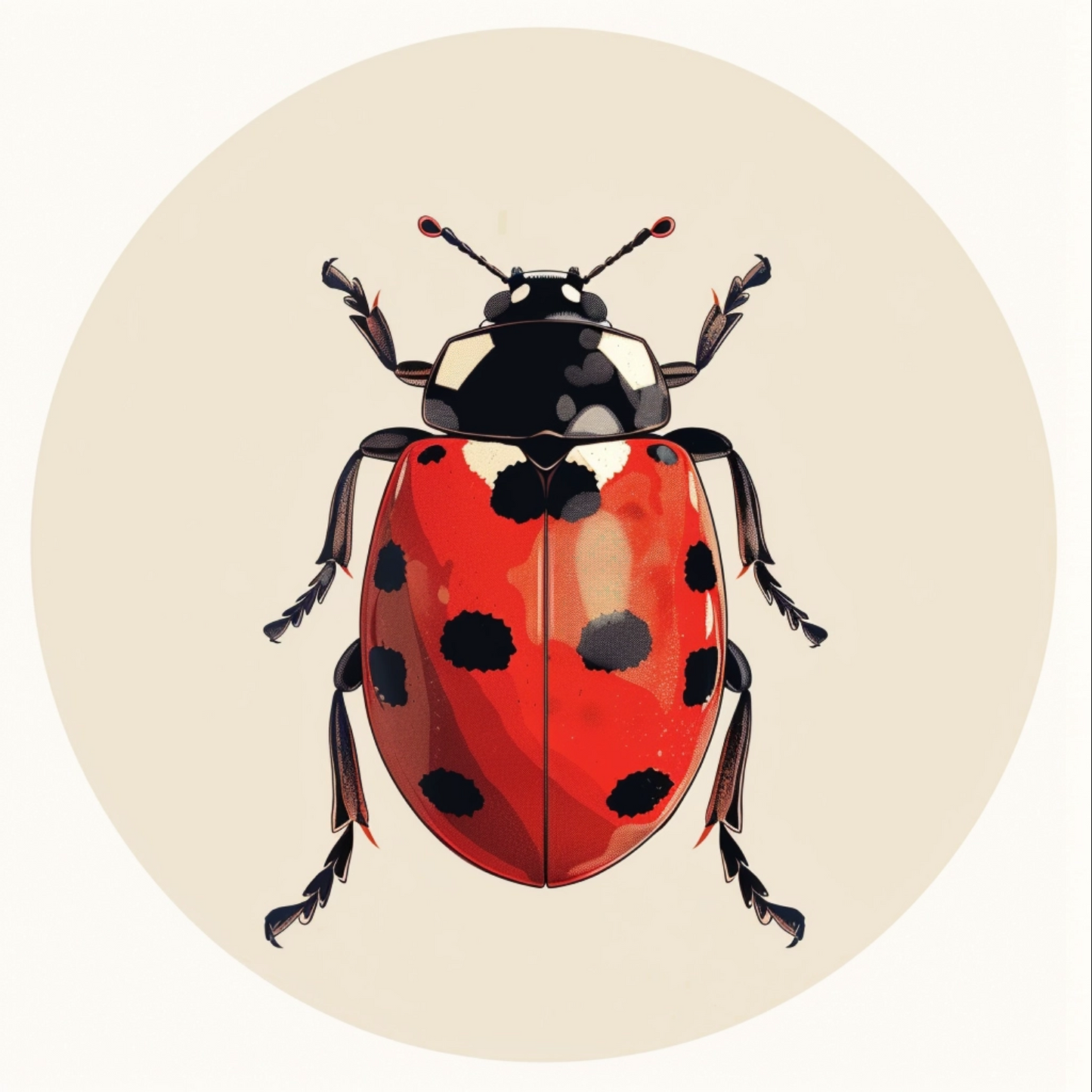 Peter savilles graphic design depicting a cute ladybug animal