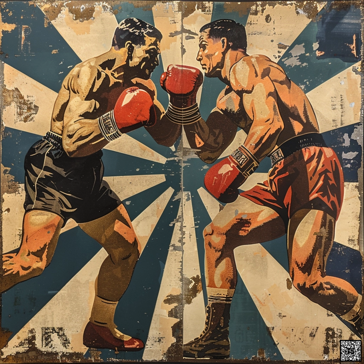 Art deco style image of boxing