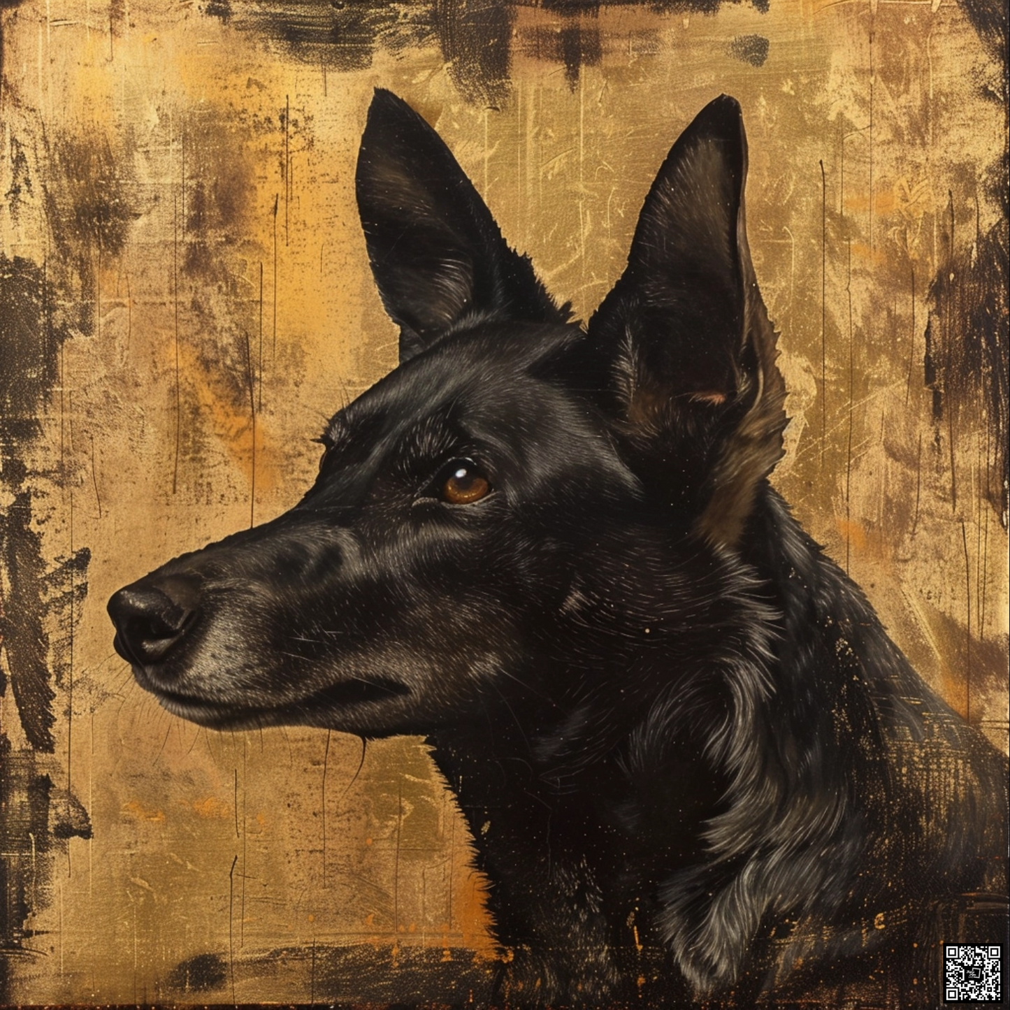 Art deco style image of dog animal iso