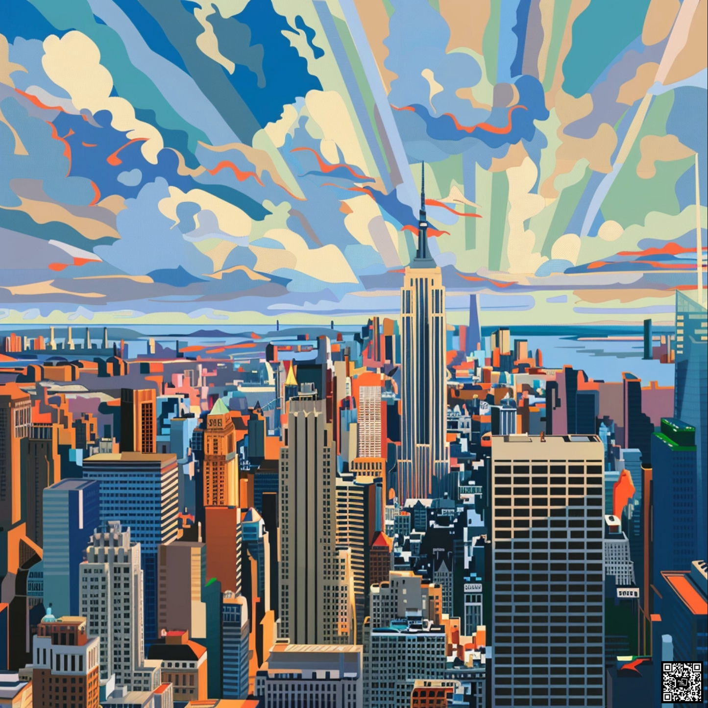 Art deco style image of New York