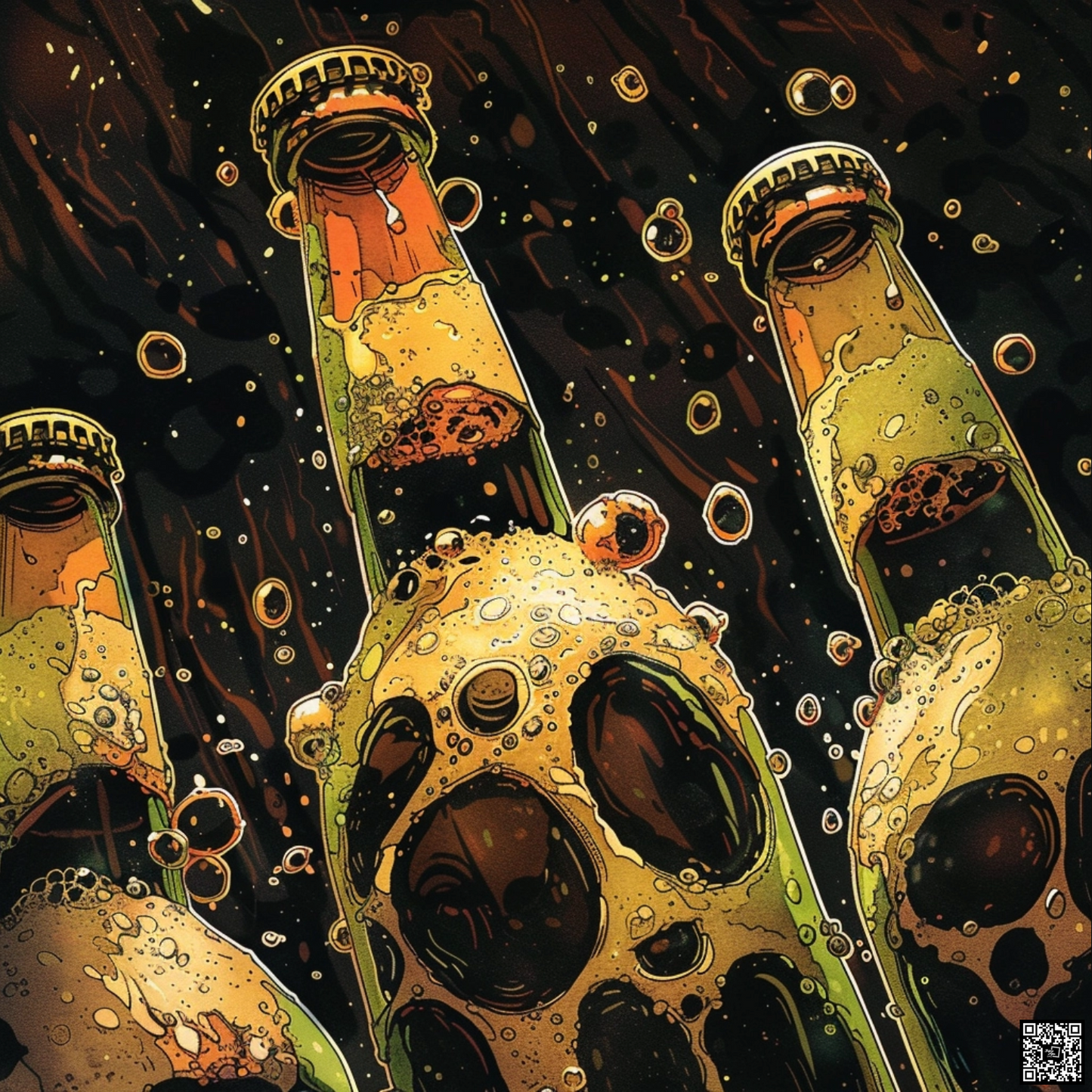 Comic book cover of beers