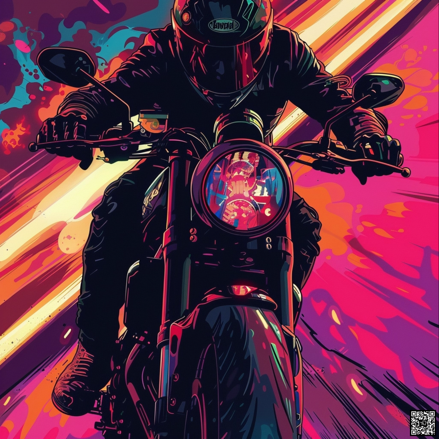 Comic book cover of speed motocycle