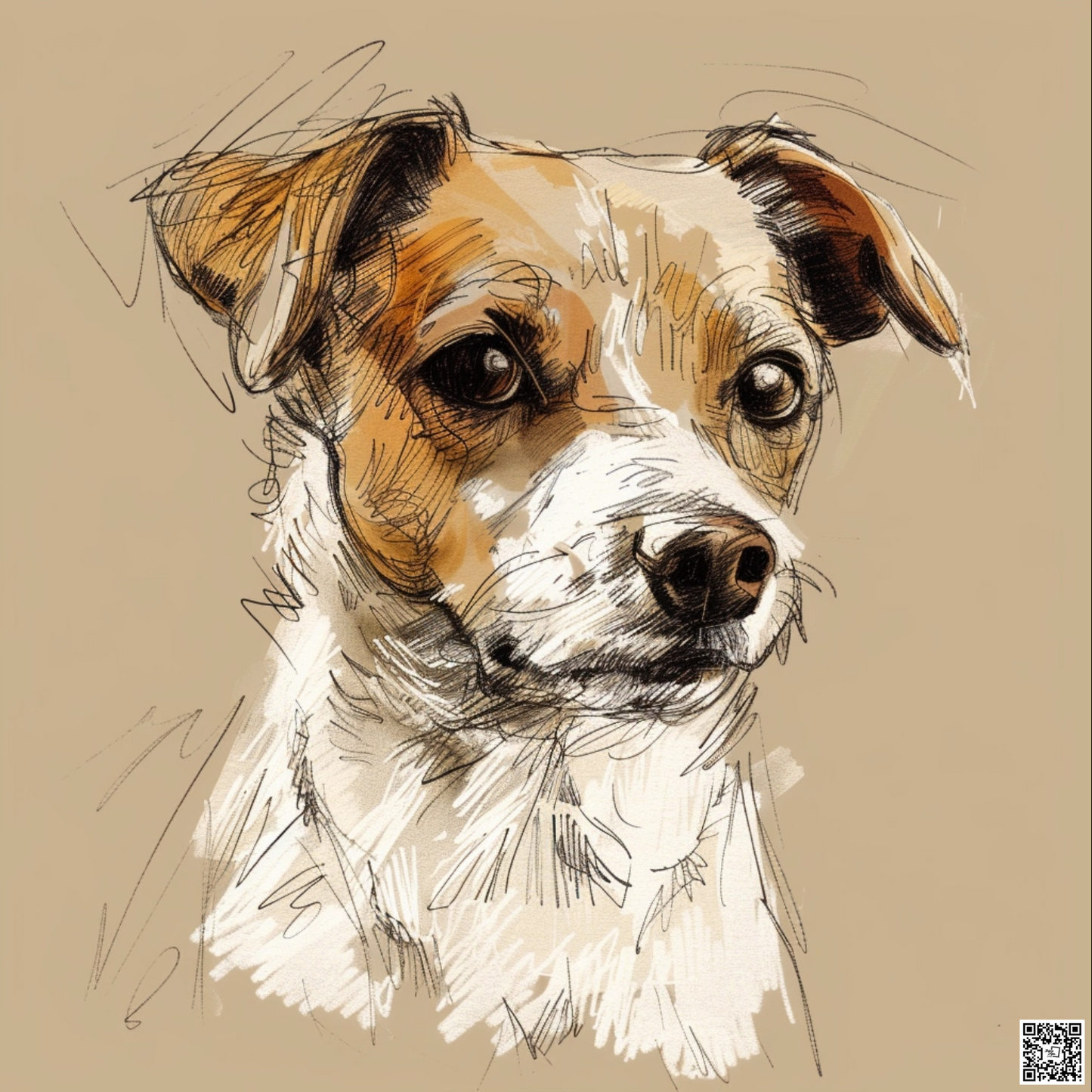Dog animal diagramatic drawing