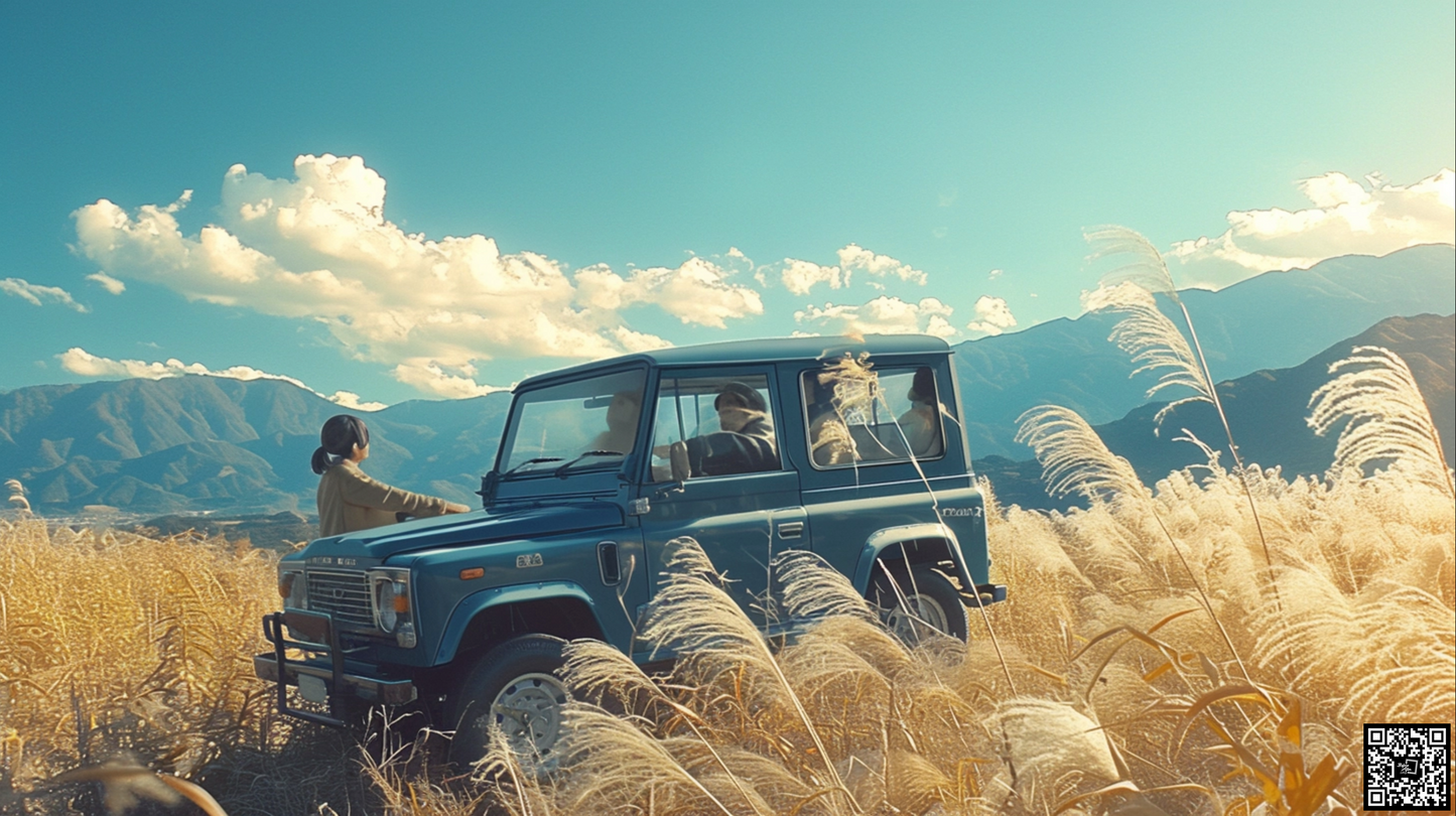 Dreamy exterior suv in the blue sky