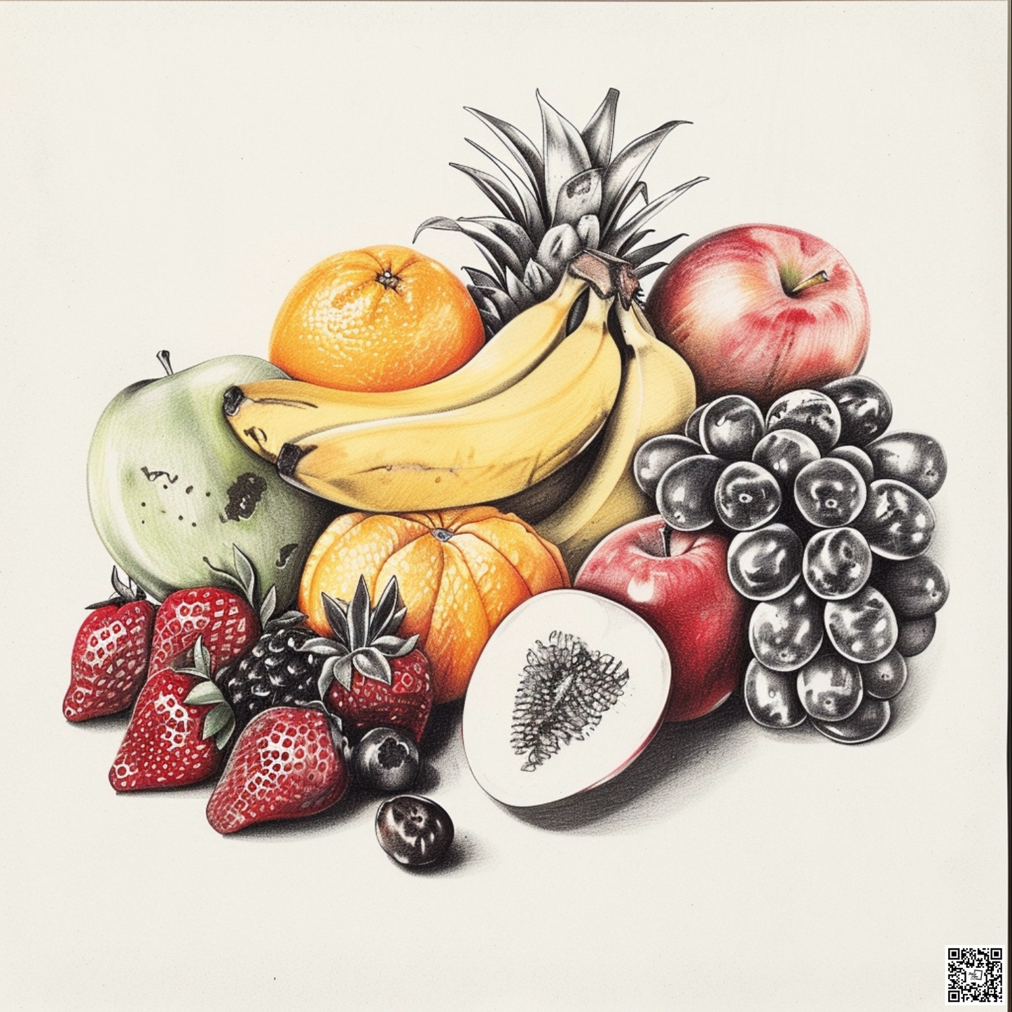 Fruits diagramatic drawing