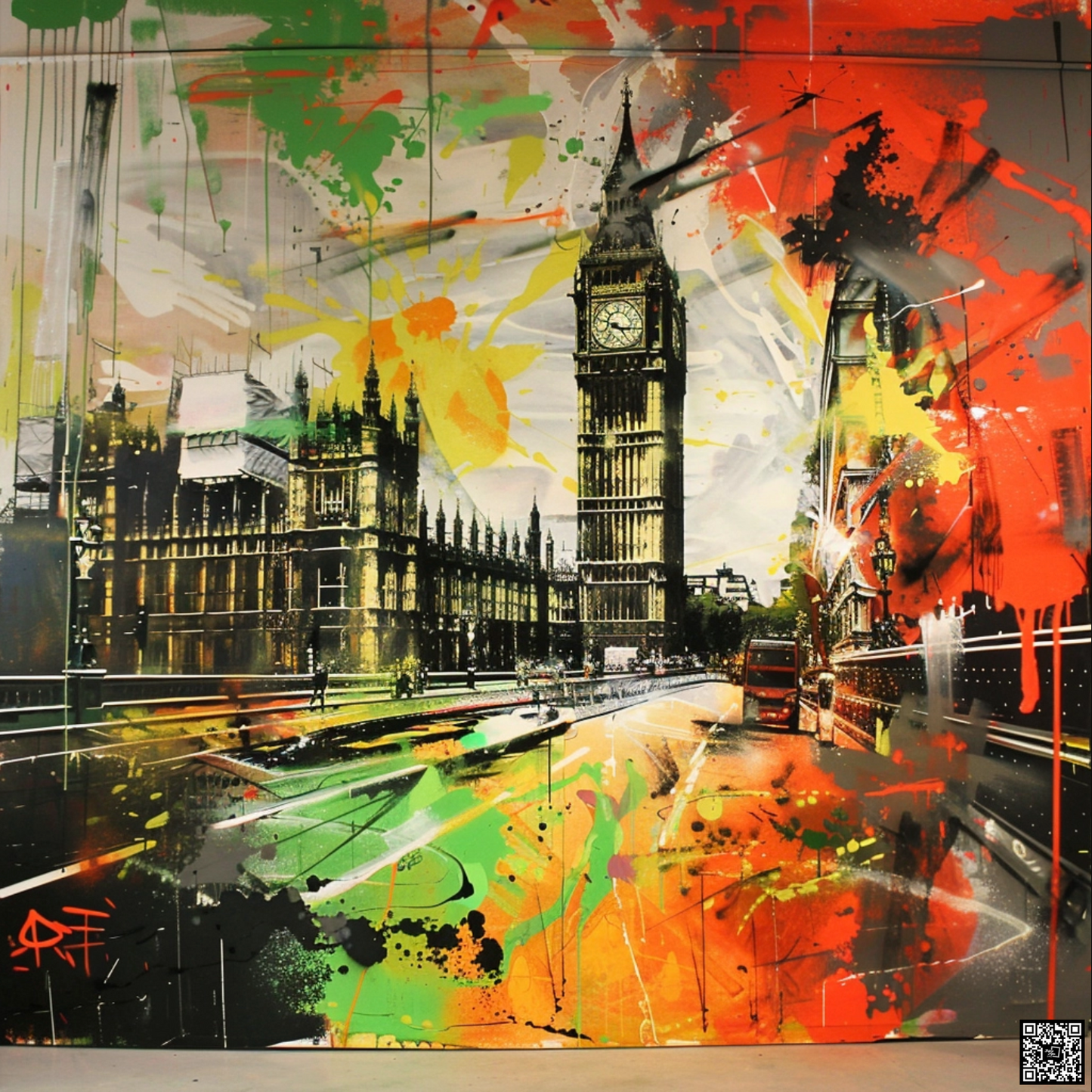 Graffiti art of cartoon representing london