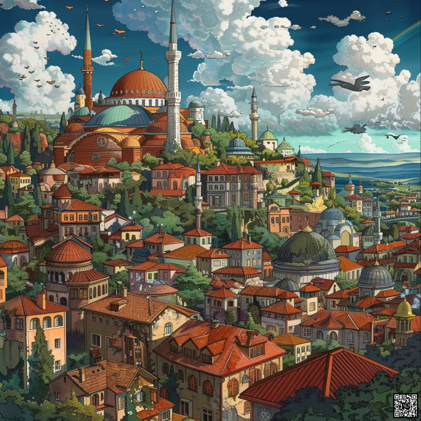 Art deco style image of Istanbul