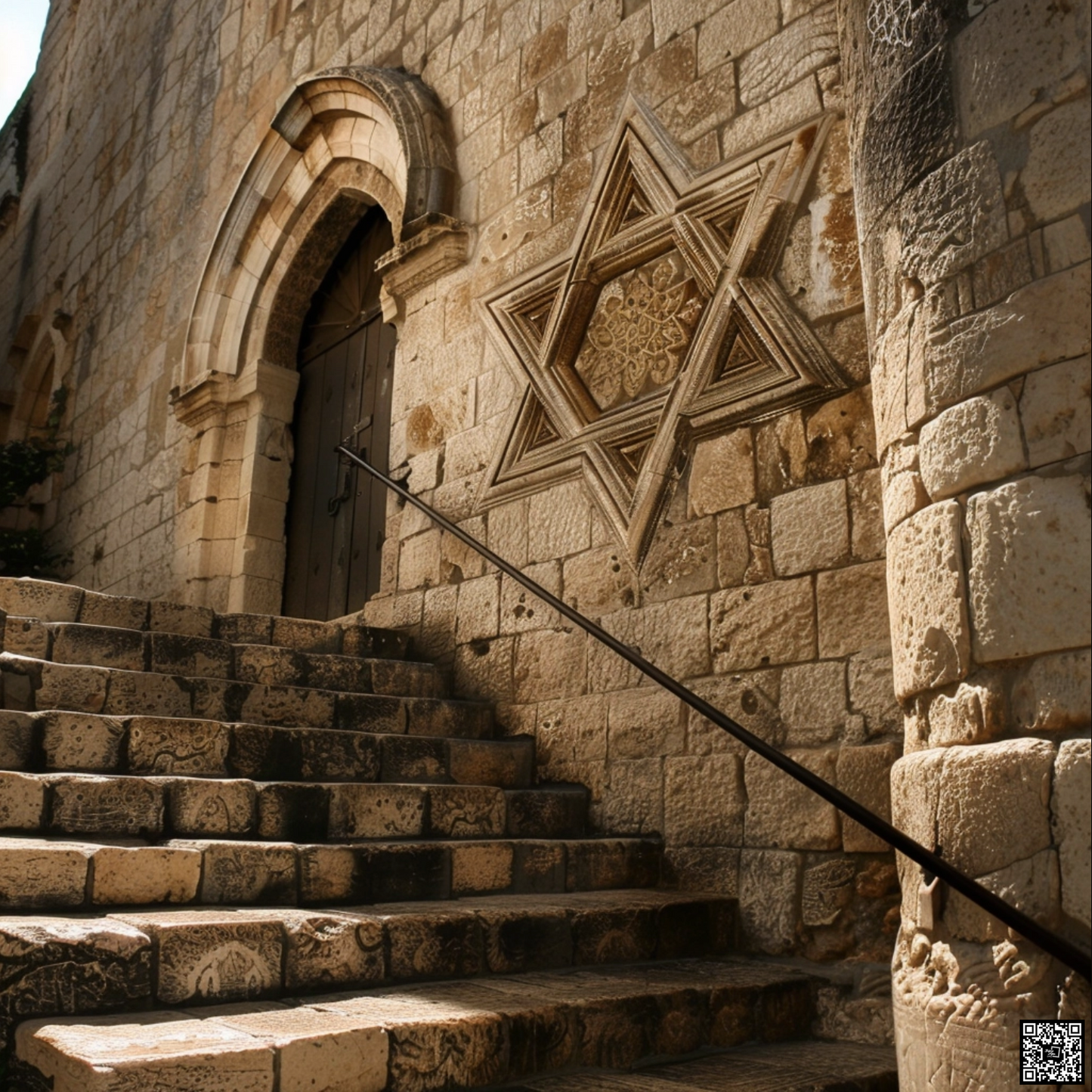 Judaism religion in the style of simplified structures