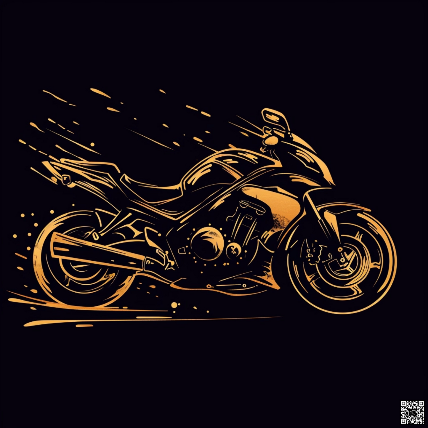 Line art logo of cross motorcycle