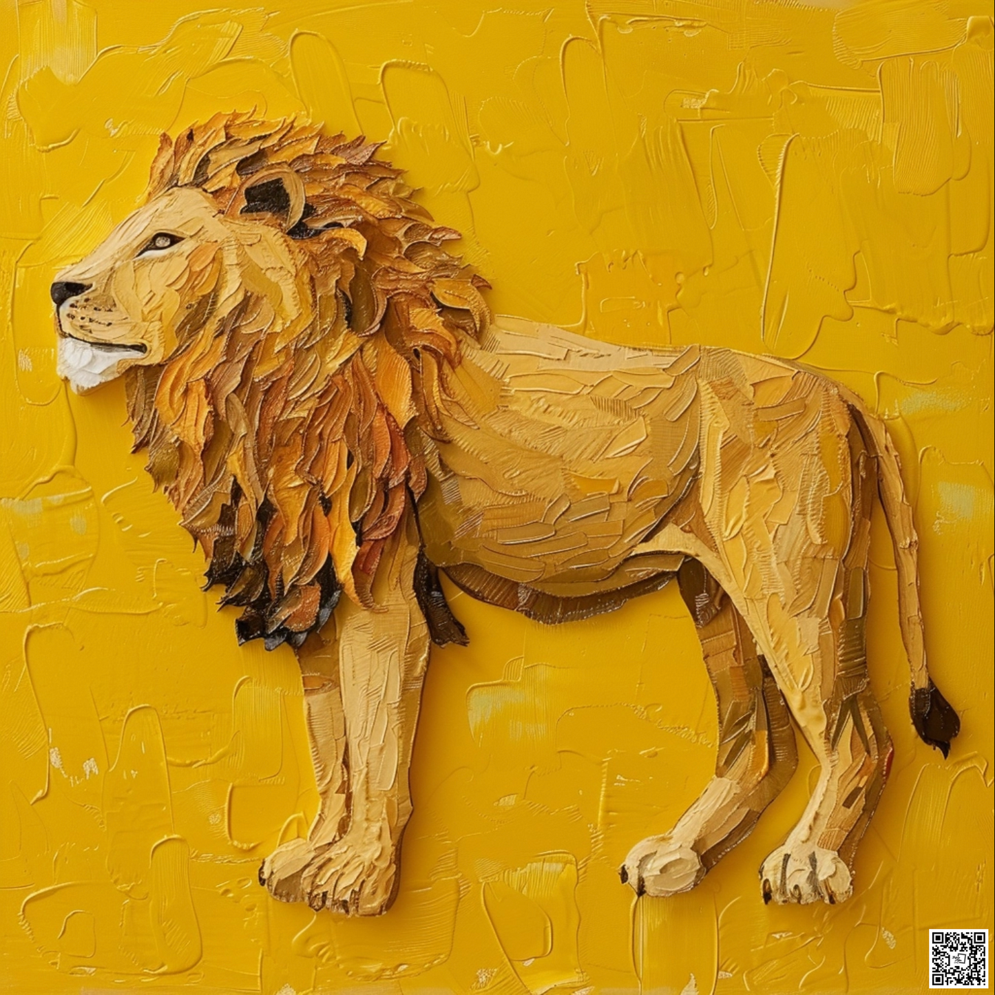 Lion animal in the style of Van Gogh