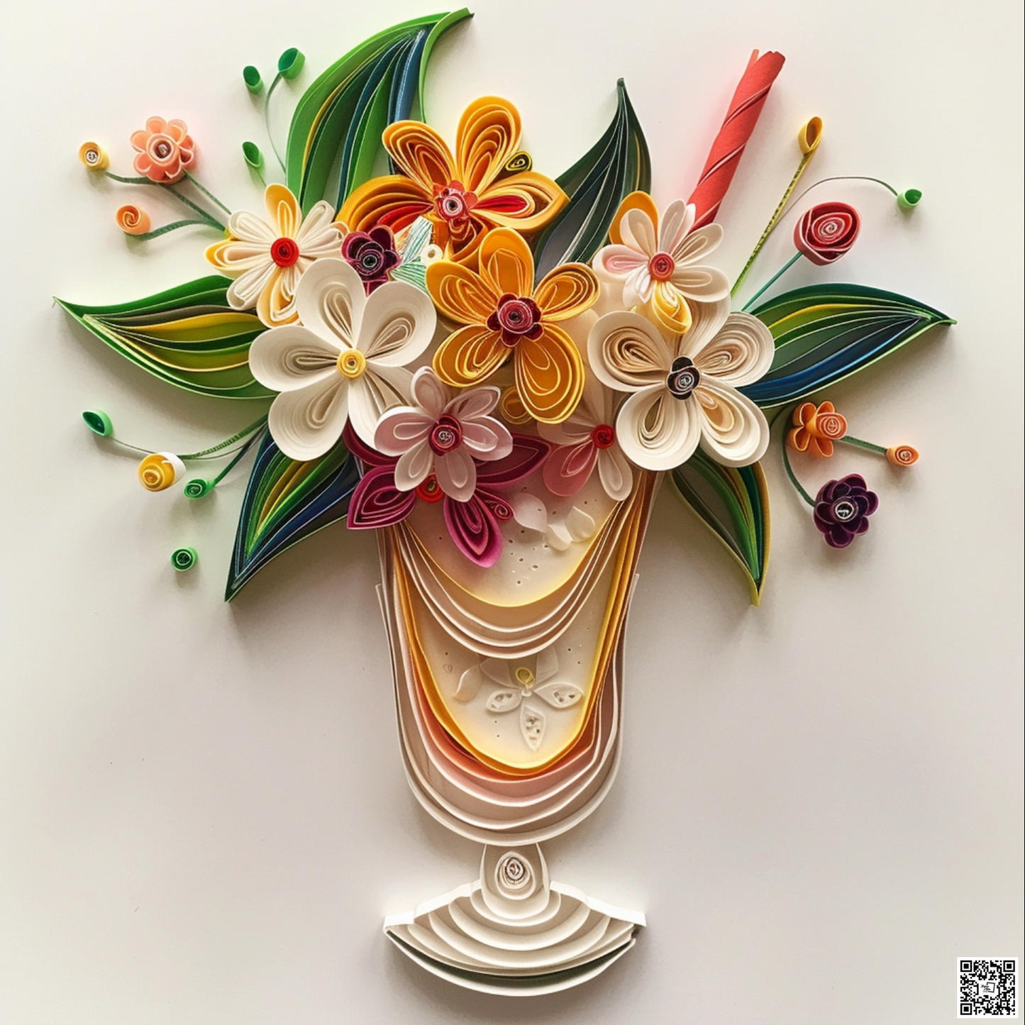 Milkshake with leaves and flowers