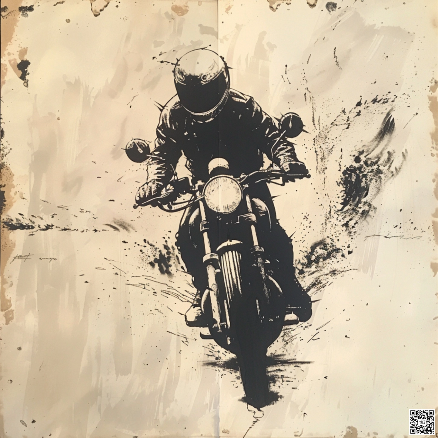 Peter Savilles graphic design depicting a cute cross motorcycle