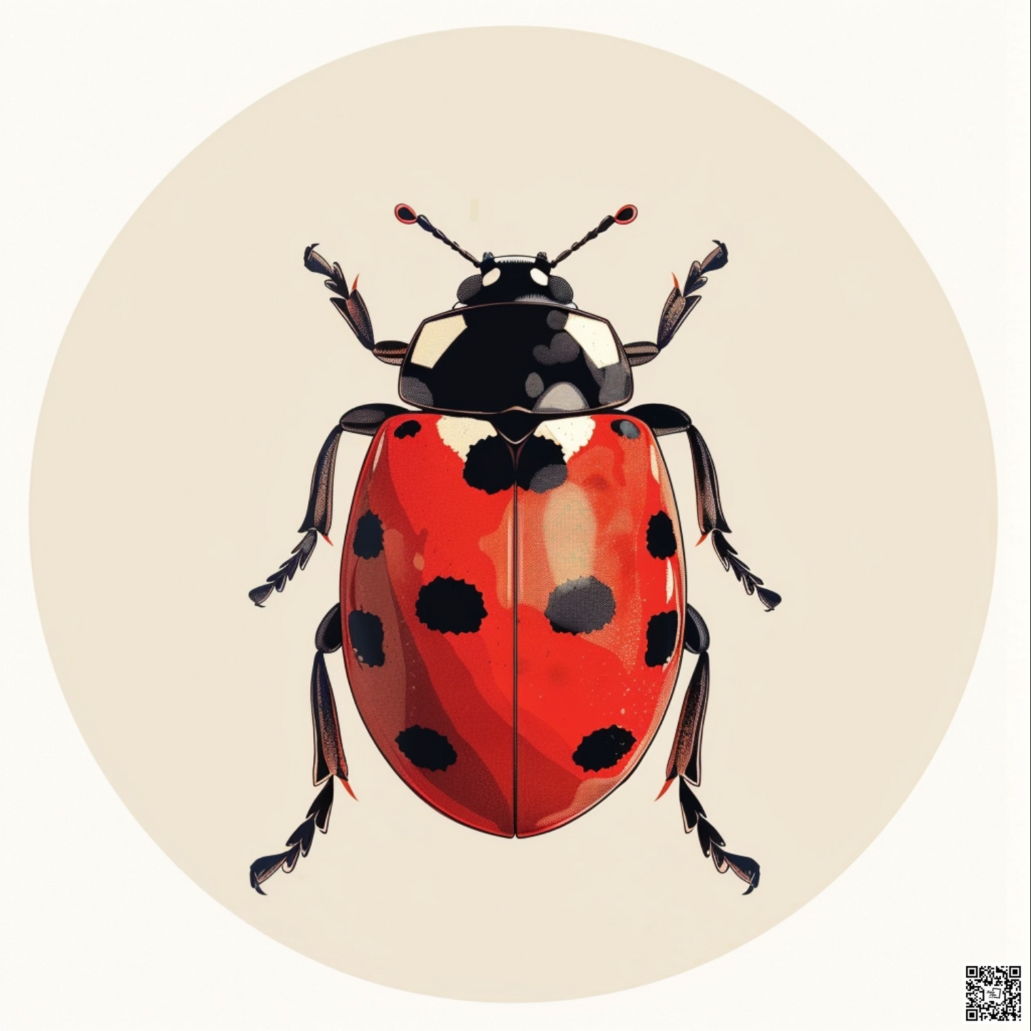Peter savilles graphic design depicting a cute ladybug animal
