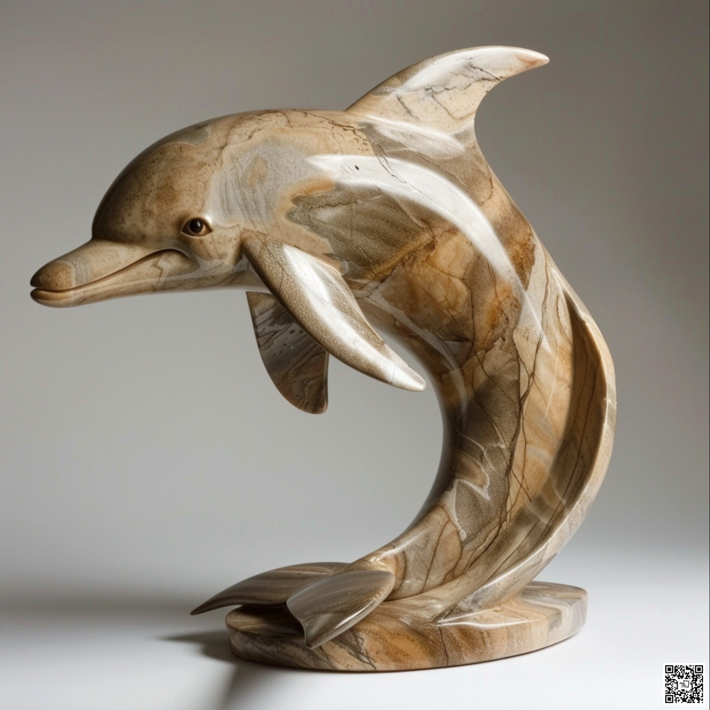 Sculpture of dolphin animal Kintsugi