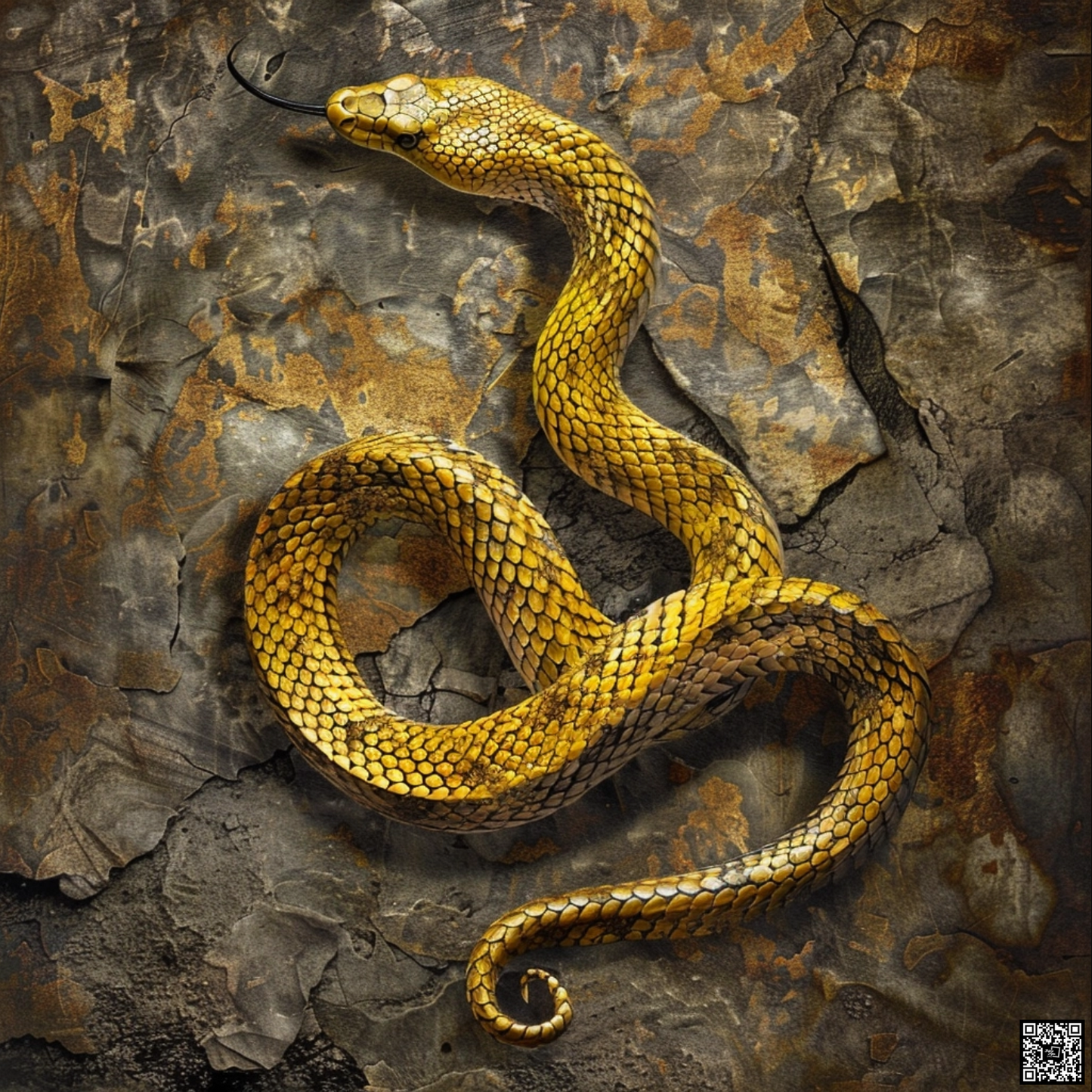 Snake animal in the style of simplified structures