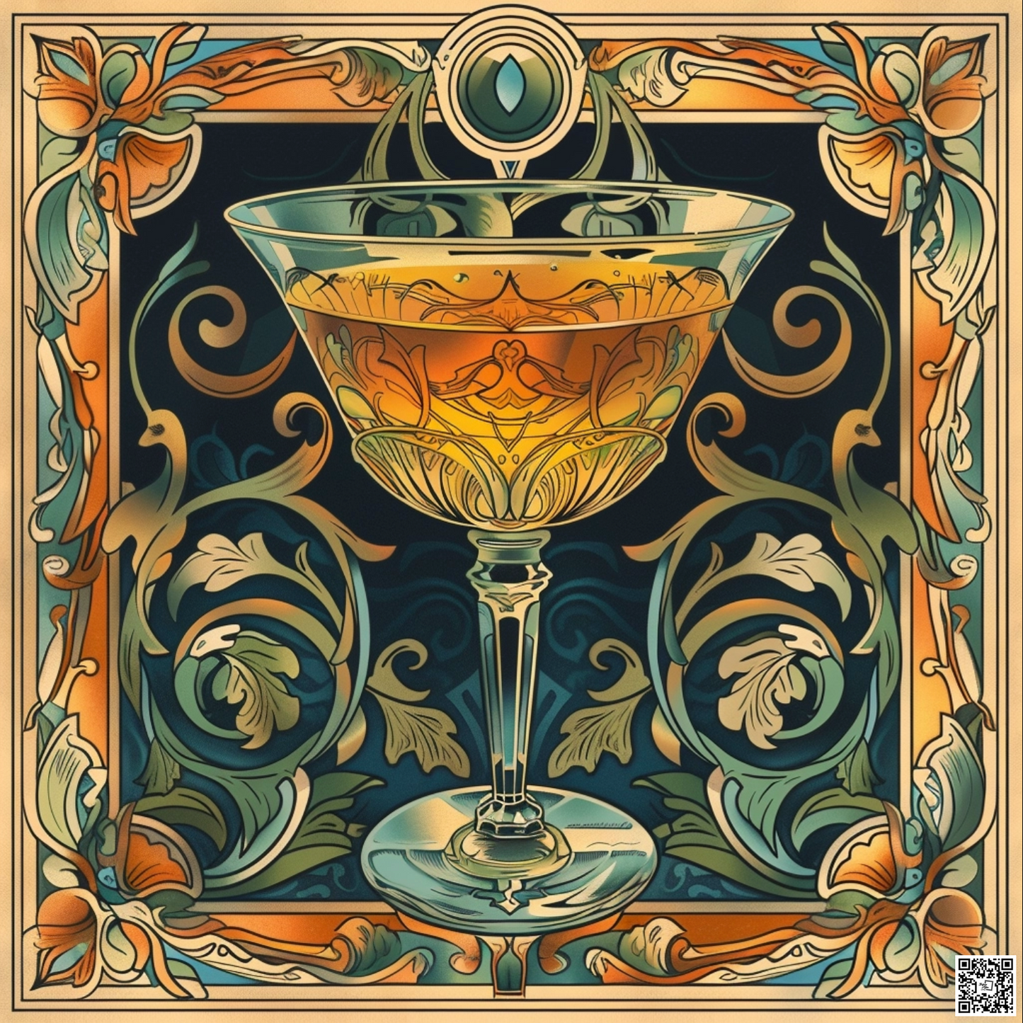 Vodka the drink in art nouveau