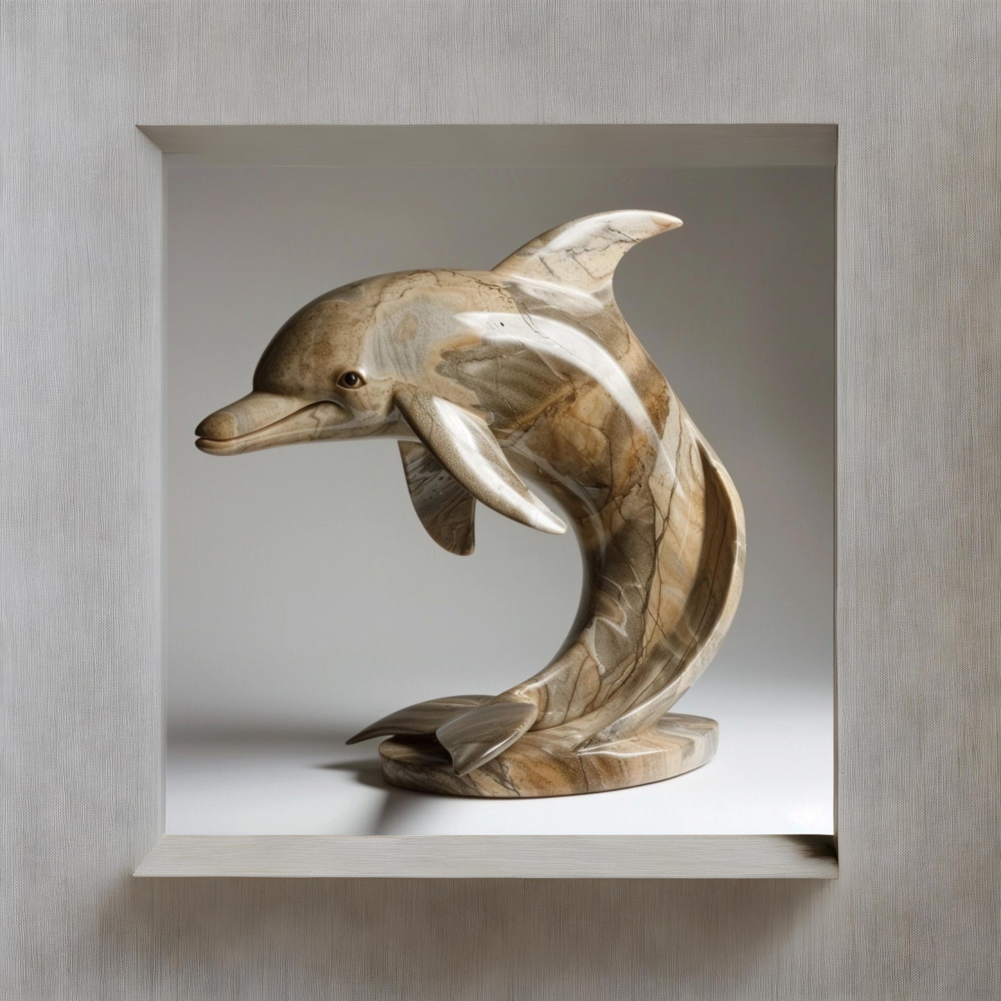 Sculpture of dolphin animal Kintsugi