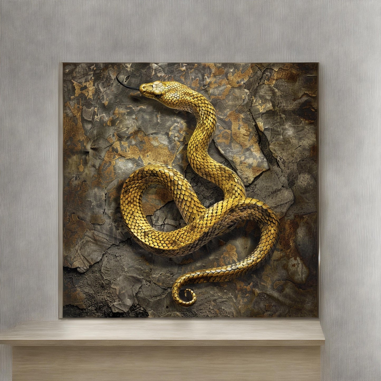Snake animal in the style of simplified structures