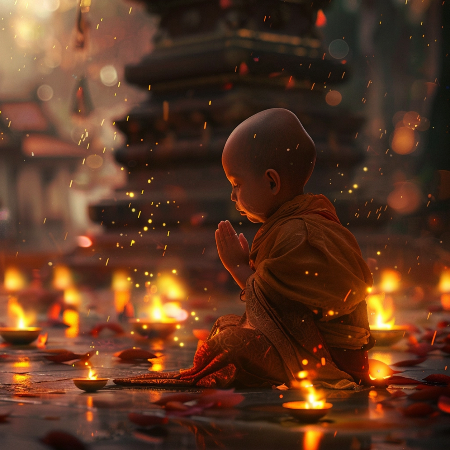 Tiny cute adorable buddhism religion