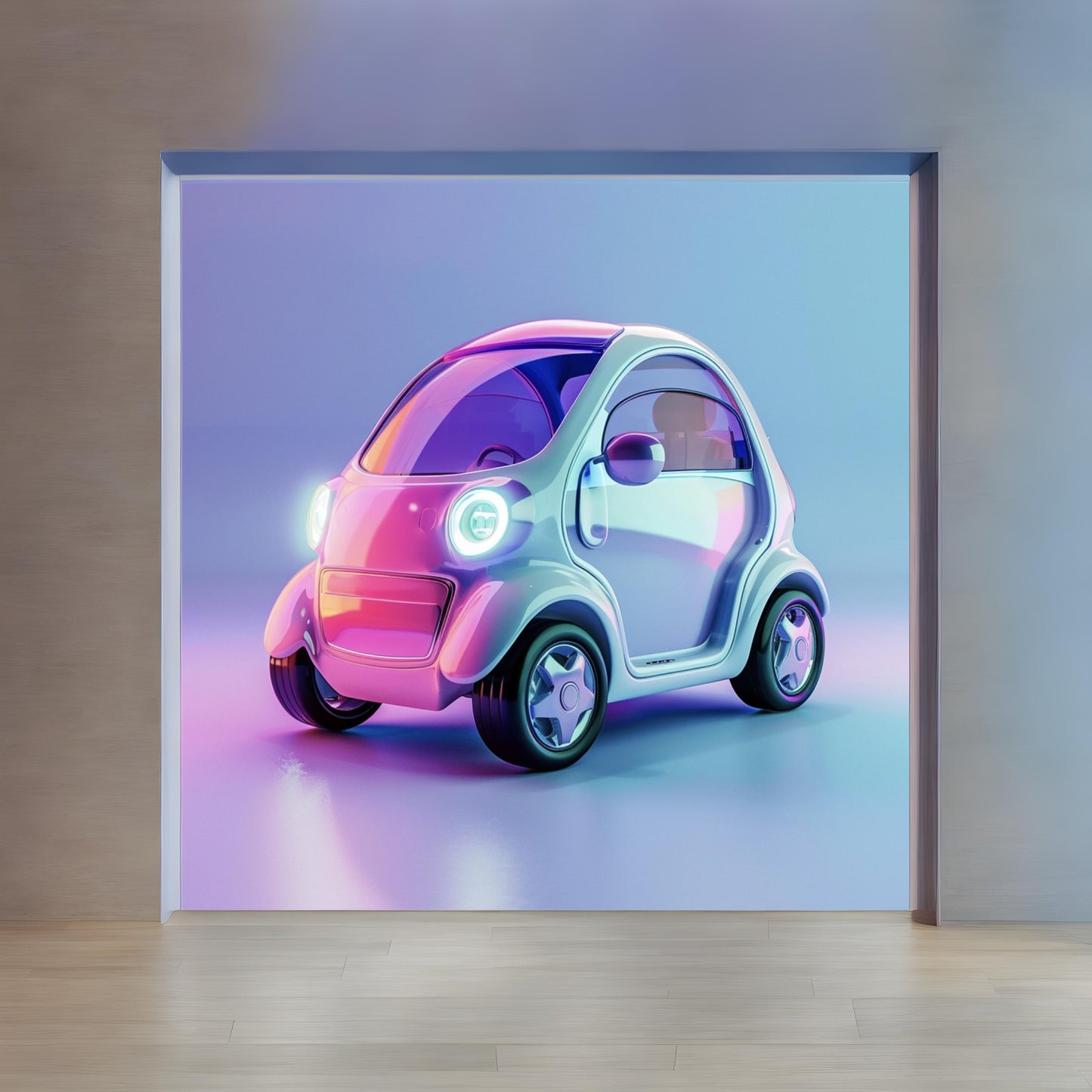 Tiny cute adorable electric car
