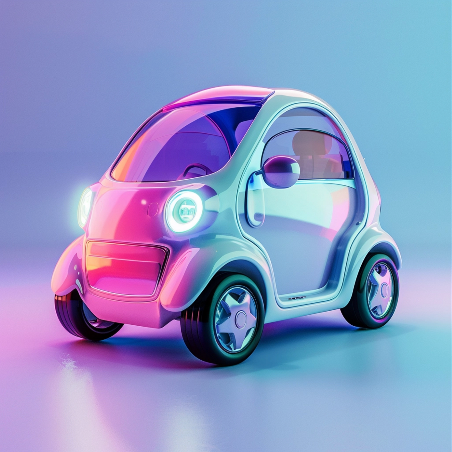 Tiny cute adorable electric car
