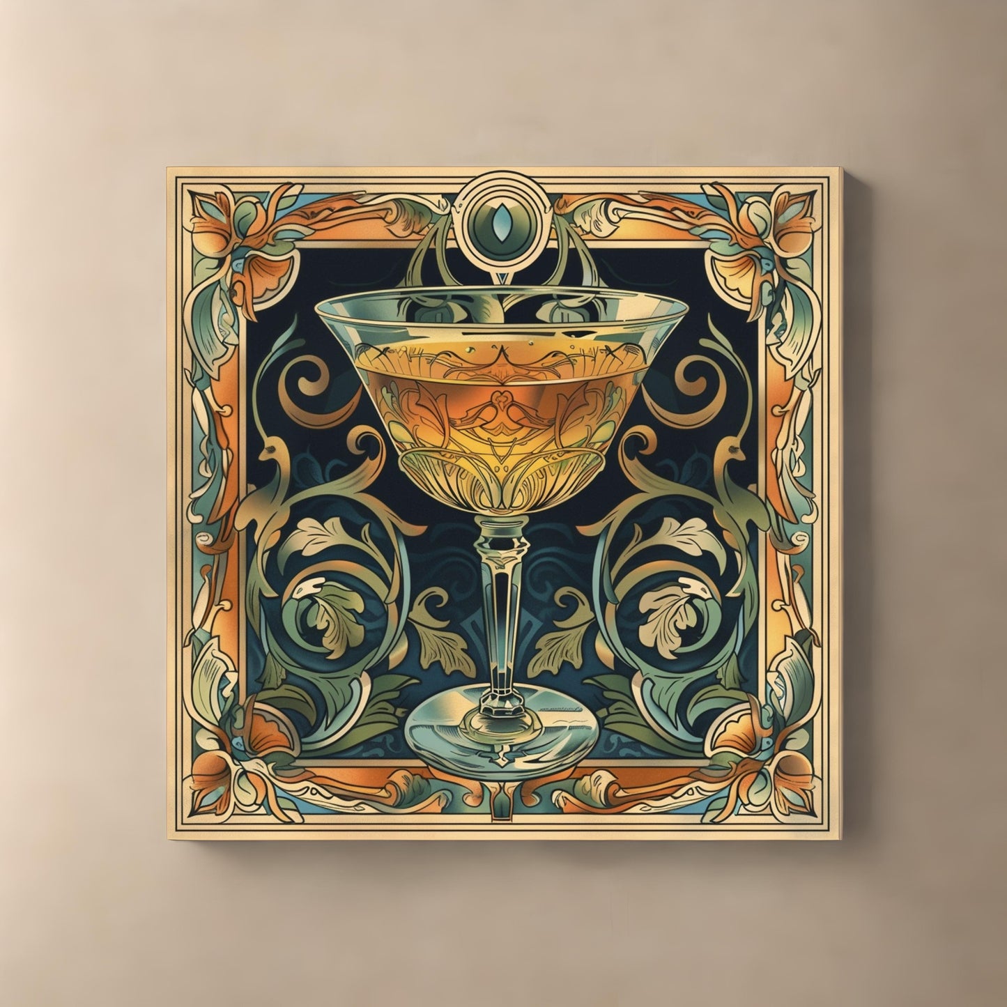 Vodka the drink in art nouveau