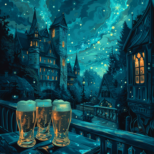 A blue starry other beers by night