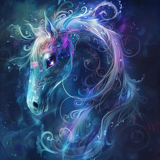 A magical dreamlike horse animal in the style of Hayao Miyazaki