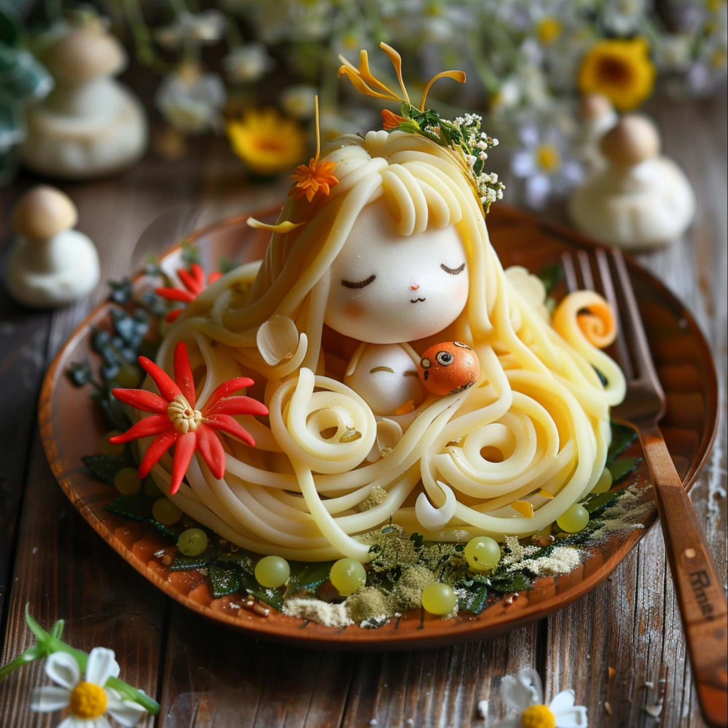 A magical dreamlike other pasta in the style of Hayao Miyazaki