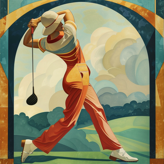 Art deco style image of golf