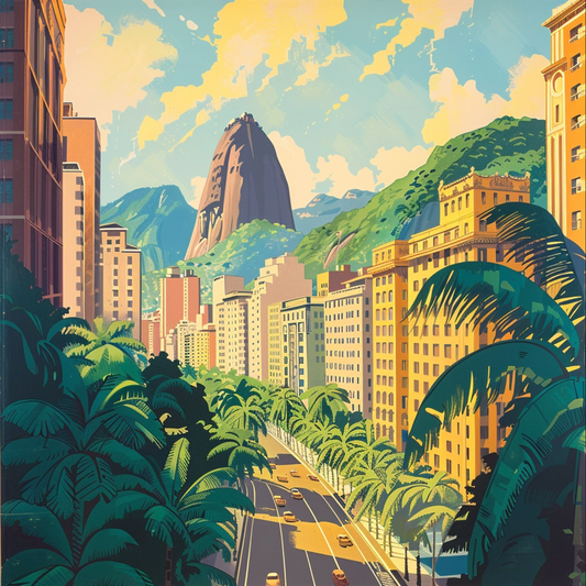 Art deco style image of Rio De Janeiro