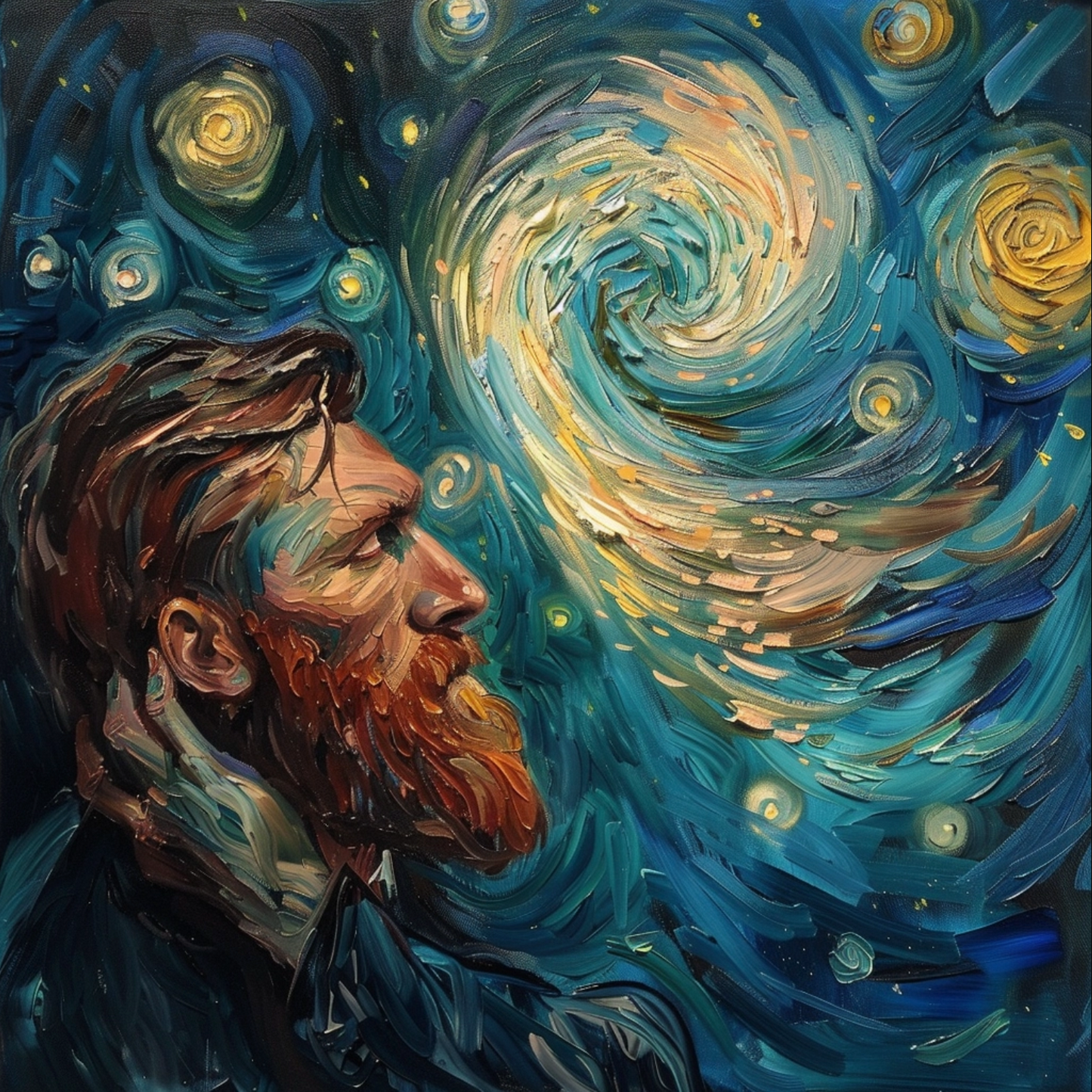 Atheism the religion in the style of Van Gogh