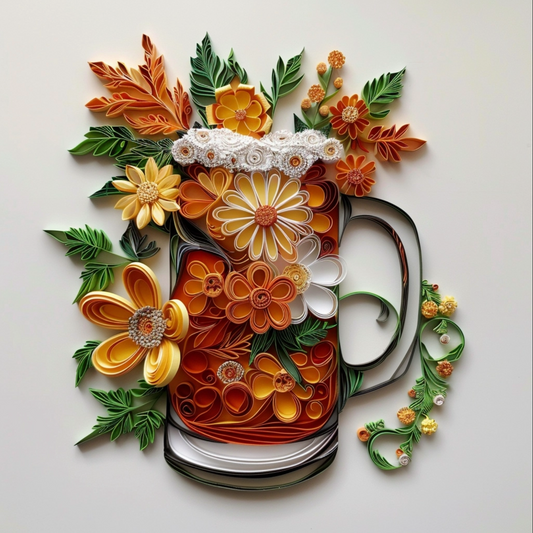 Beers with leaves and flowers