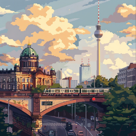 Berlin in pixel art style